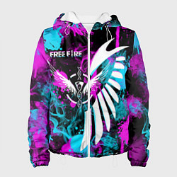 Куртка с капюшоном женская FREE FIRE NEON, цвет: 3D-белый