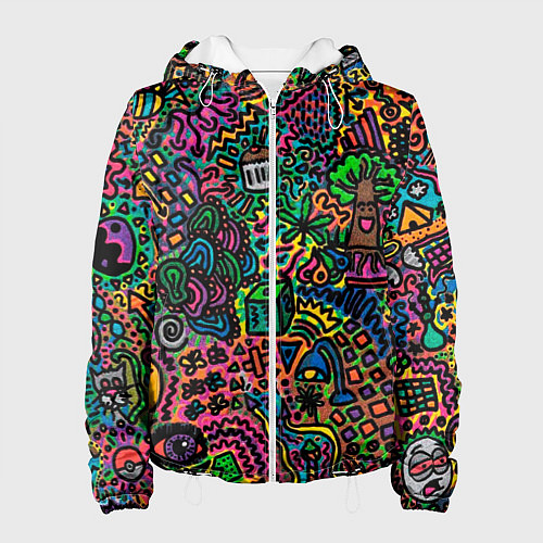 Женская куртка Кислотные узоры психоделика / 3D-Белый – фото 1