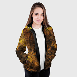 Куртка с капюшоном женская Абстрактный узор текстура, цвет: 3D-черный — фото 2