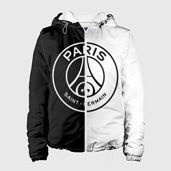 Куртка с капюшоном женская ФК ПСЖ PSG BLACK & WHITE, цвет: 3D-белый