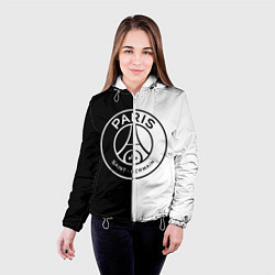 Куртка с капюшоном женская ФК ПСЖ PSG BLACK & WHITE, цвет: 3D-белый — фото 2