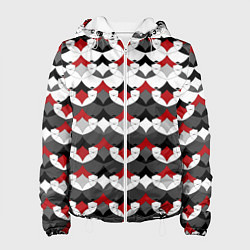 Женская куртка Абстрактный красно-серый узор