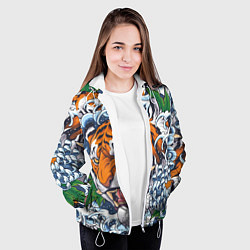 Куртка с капюшоном женская Тигр, цвет: 3D-белый — фото 2