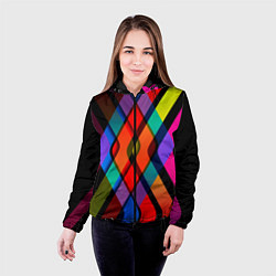 Куртка с капюшоном женская Симметрия красок, цвет: 3D-черный — фото 2