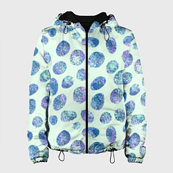 Куртка с капюшоном женская Драгоценные синие камни, цвет: 3D-черный