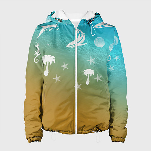 Женская куртка Морское ассорти / 3D-Белый – фото 1