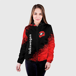 Куртка с капюшоном женская Фольксваген - Racing, цвет: 3D-черный — фото 2