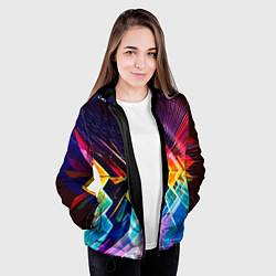 Куртка с капюшоном женская Цифровая радуга, цвет: 3D-черный — фото 2