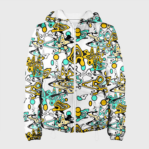 Женская куртка Абстрактный современный узор в стиле граффити / 3D-Белый – фото 1