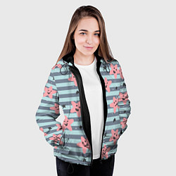 Куртка с капюшоном женская Smiling Stars, цвет: 3D-черный — фото 2