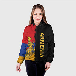Куртка с капюшоном женская Armenia Flag and emblem, цвет: 3D-черный — фото 2
