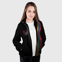 Куртка с капюшоном женская I Love Armenia, цвет: 3D-черный — фото 2