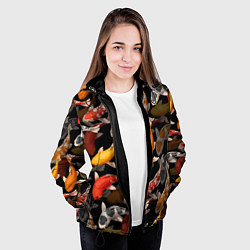 Куртка с капюшоном женская Карпы кои Японские карпы, цвет: 3D-черный — фото 2