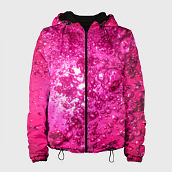 Куртка с капюшоном женская Розовые Пузырьки, цвет: 3D-черный