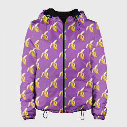 Женская куртка Бананы на лиловом паттерн