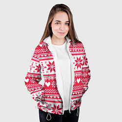 Куртка с капюшоном женская Новогодний уют, цвет: 3D-белый — фото 2