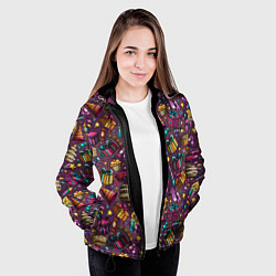 Куртка с капюшоном женская День Рождения, цвет: 3D-черный — фото 2
