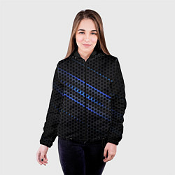 Куртка с капюшоном женская СТАЛЬНАЯ СЕТКА НЕОН STEEL MESH NEON, цвет: 3D-черный — фото 2