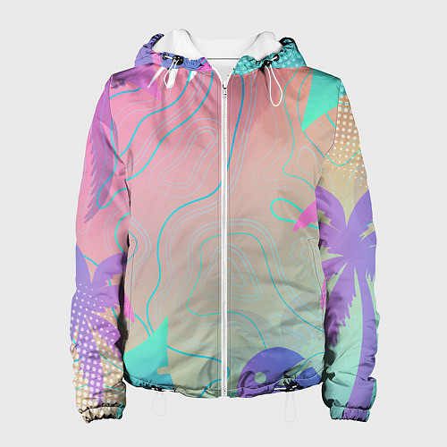 Женская куртка Palm-trees Тропики / 3D-Белый – фото 1