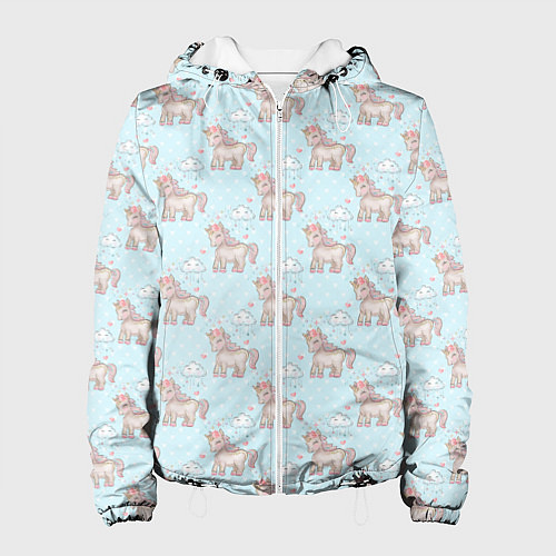 Женская куртка Маленькие единороги / 3D-Белый – фото 1
