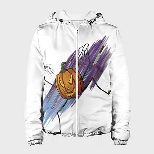 Женская куртка Агрессивная тыква / 3D-Белый – фото 1