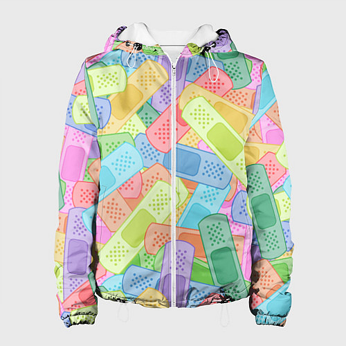 Женская куртка Цветные пластыри / 3D-Белый – фото 1