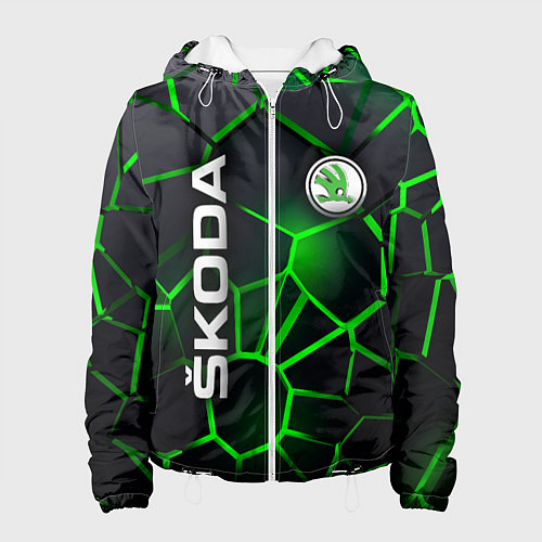 Женская куртка 3D плиты с подсветкой Шкода / 3D-Белый – фото 1