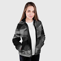 Куртка с капюшоном женская Чб абстракция, цвет: 3D-черный — фото 2