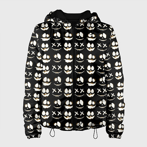 Женская куртка Прикольные смайлы Хэллоуин 2 Halloween 2 / 3D-Черный – фото 1