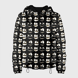Куртка с капюшоном женская Прикольные смайлы Хэллоуин 2 Halloween 2, цвет: 3D-черный