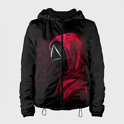 Женская куртка ИГРА В КАЛЬМАРА, СТРАЖ ТРЕУГОЛЬНИК, ФИГУРЫ ИГРЫ