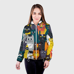 Куртка с капюшоном женская Крутые коты, цвет: 3D-белый — фото 2