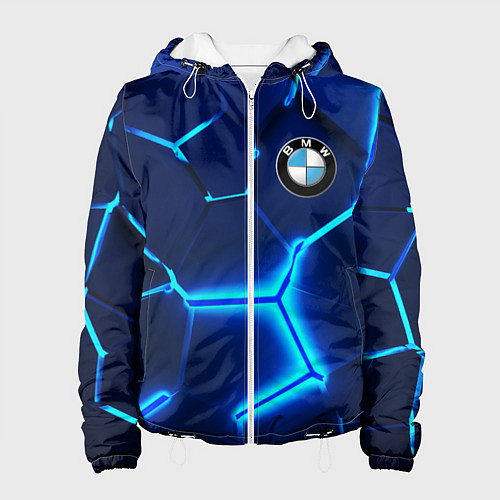 Женская куртка BMW LOGO 3Д ПЛИТЫ ГЕОМЕТРИЯ / 3D-Белый – фото 1