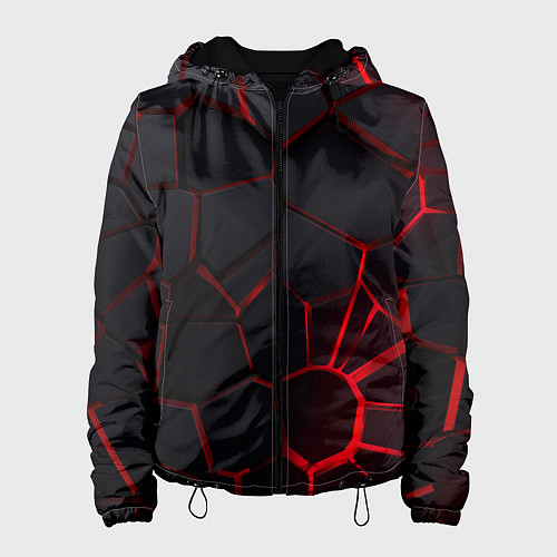 Женская куртка Адские 3D плиты 3Д геометрия плиты / 3D-Черный – фото 1