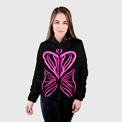 Куртка с капюшоном женская Бабочка любви, цвет: 3D-черный — фото 2