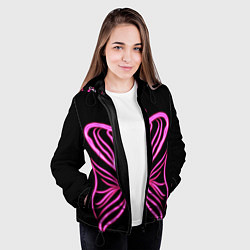 Куртка с капюшоном женская Бабочка любви, цвет: 3D-черный — фото 2