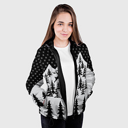 Куртка с капюшоном женская Северные Олени в Горах, цвет: 3D-черный — фото 2