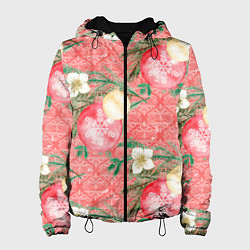 Женская куртка Новогодние красные шары