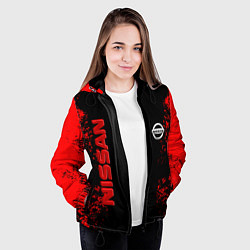 Куртка с капюшоном женская NISSAN RED, цвет: 3D-черный — фото 2