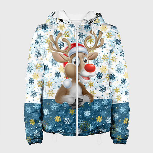 Женская куртка Весёлый Оленёнок / 3D-Белый – фото 1