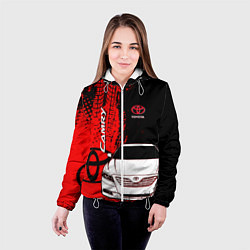 Куртка с капюшоном женская Camry Toyota glitch, цвет: 3D-белый — фото 2