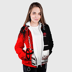 Куртка с капюшоном женская Camry Toyota glitch, цвет: 3D-белый — фото 2