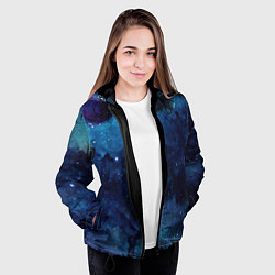 Куртка с капюшоном женская Темнота глубин, цвет: 3D-черный — фото 2