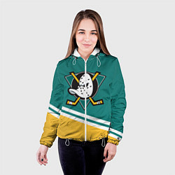 Куртка с капюшоном женская Анахайм Дакс, NHL, цвет: 3D-белый — фото 2