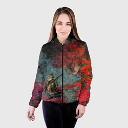 Куртка с капюшоном женская Sekiro Самурай против дракона, цвет: 3D-черный — фото 2