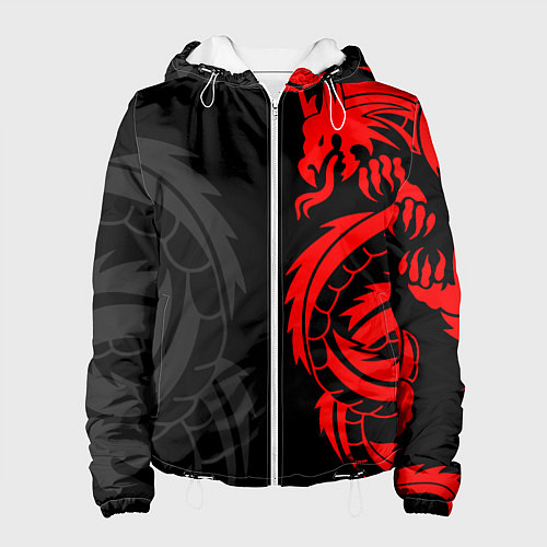 Женская куртка КРАСНЫЙ ДРАКОН ТАТУ RED DRAGON TATTOO / 3D-Белый – фото 1
