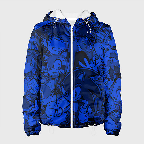 Женская куртка SONIC BLUE PATTERN СИНИЙ ЁЖ / 3D-Белый – фото 1