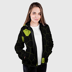 Куртка с капюшоном женская Кожа рептилии, цвет: 3D-черный — фото 2