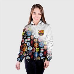 Куртка с капюшоном женская FC BARCELONA LOGOBOMBING, цвет: 3D-белый — фото 2