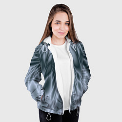 Куртка с капюшоном женская Лучи Абстракция, цвет: 3D-белый — фото 2